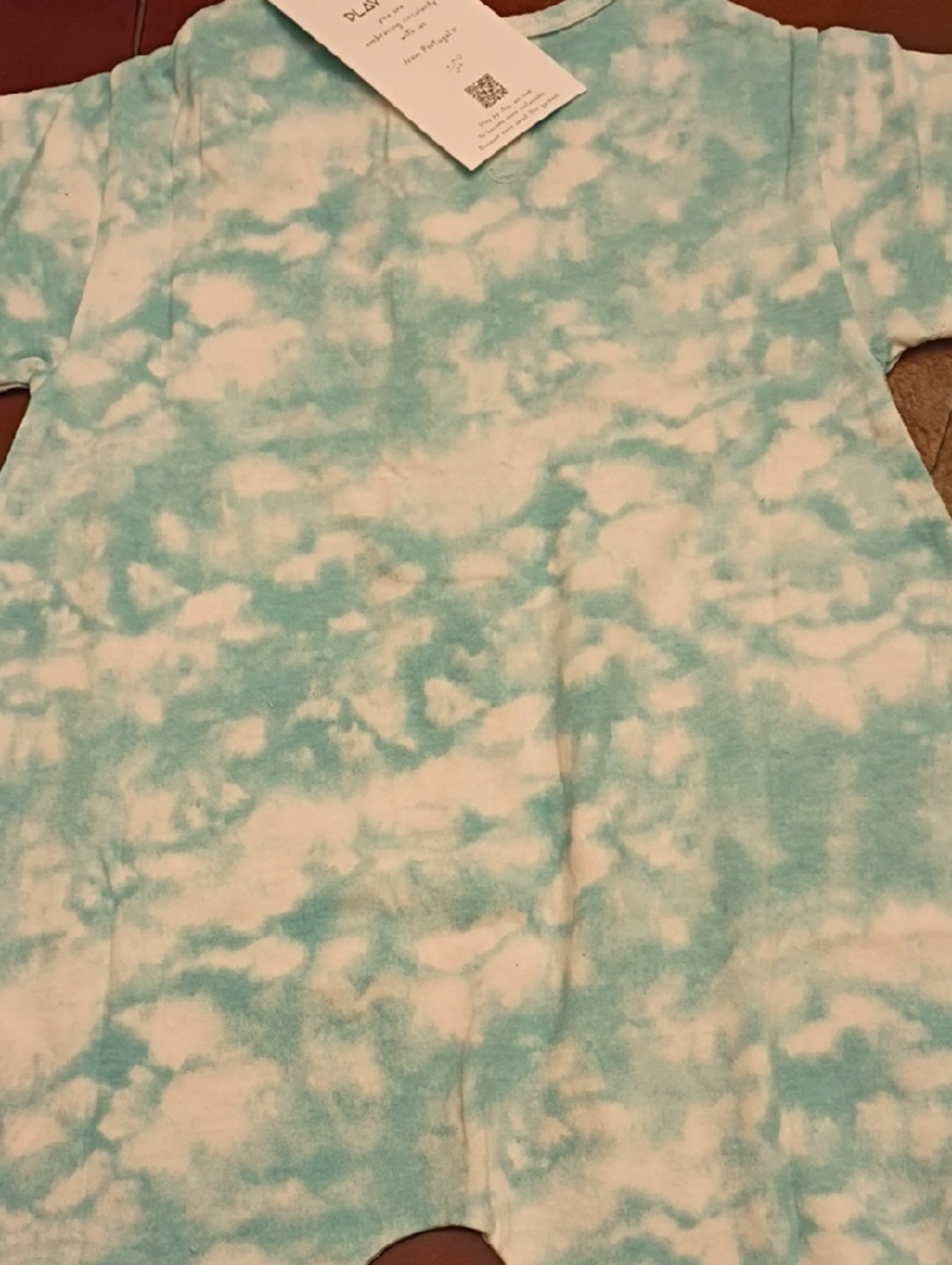Tie-Dye Romper in Aqua and White